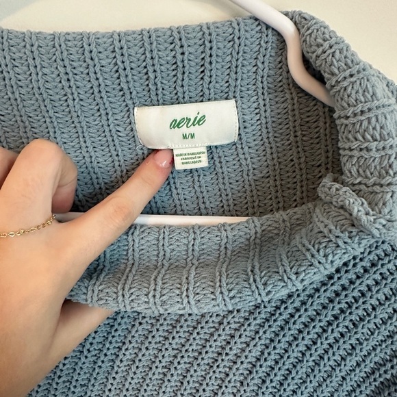 Aerie Chunky Knit Mock-neck Oversized Drop Shoulder Sweater Medium - Picture 4 of 4